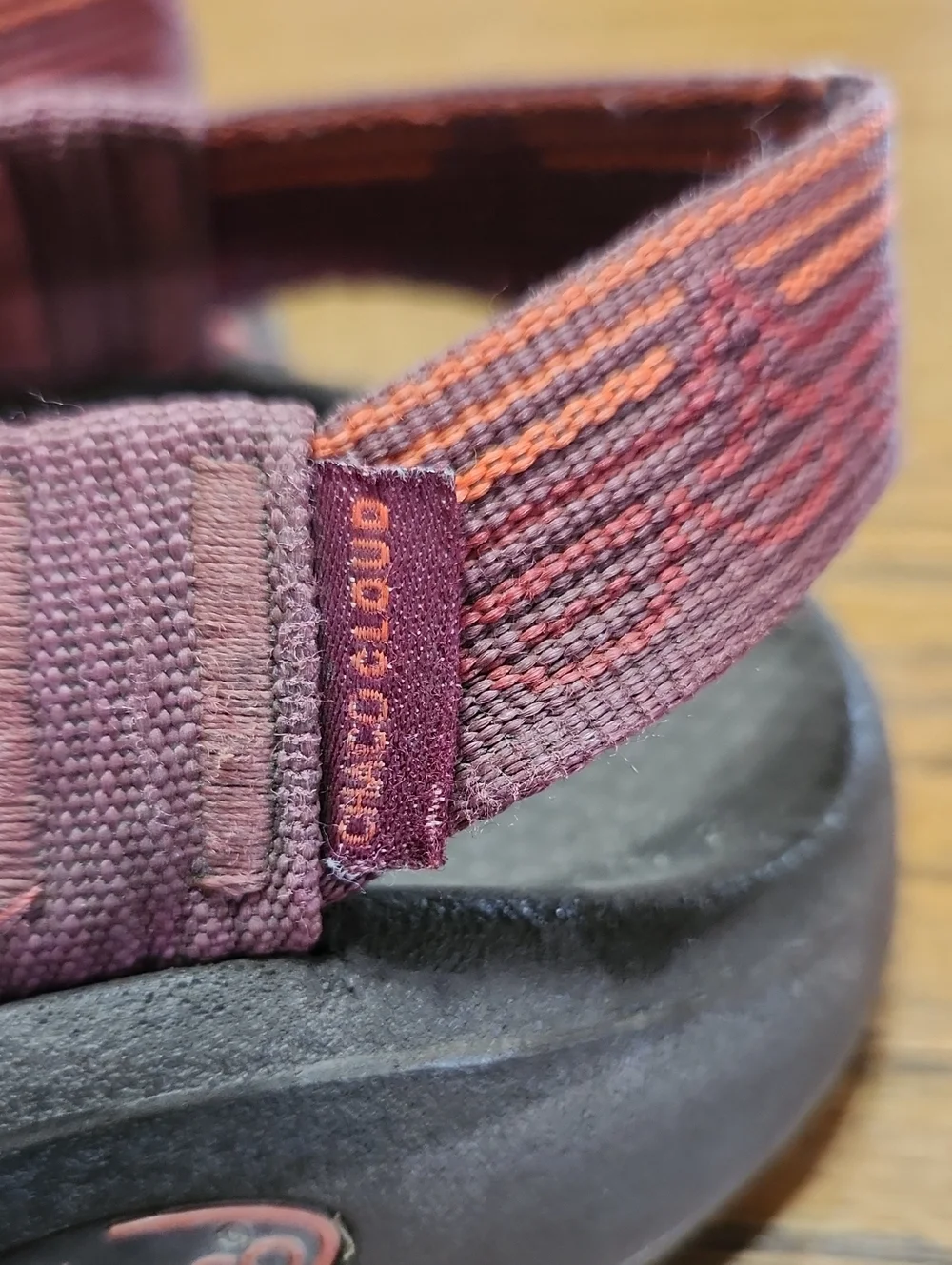 Chaco Classic Outdoor Strappy Sandals in Maroon with Orange Accent Size M9